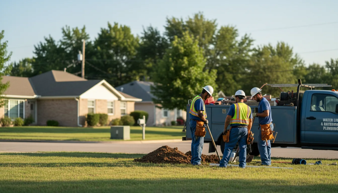 Residential water line and bathroom plumbing service in Ford, KS